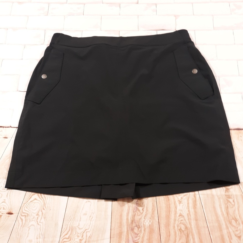 Athleta Vienna Cargo Skort Skirt Lined Womens Size 16 Black Elastic Waist